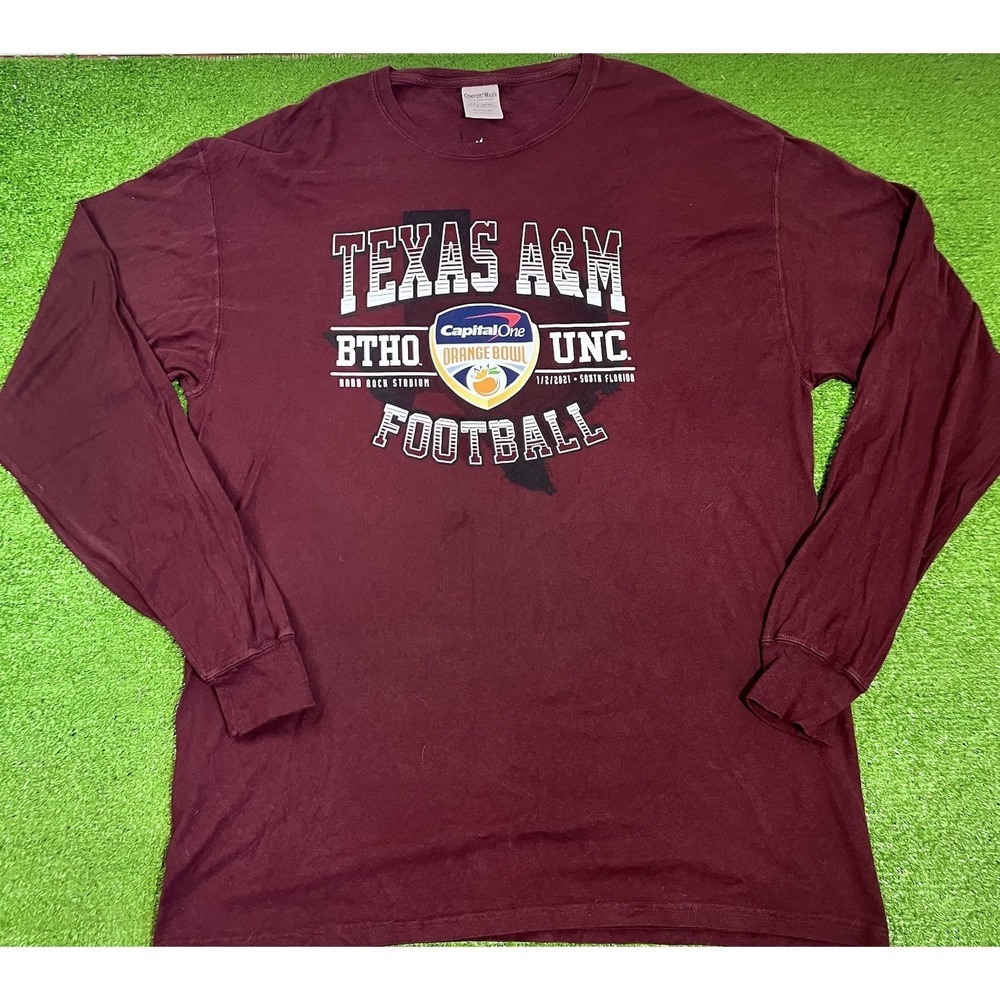 Texas A&M Orange Bowl Shirt XL Long Slv Aggie Football Maroon BTHO UNC